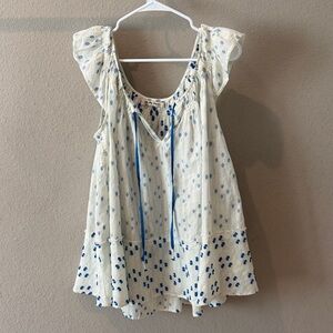 Free People Blue Floral Women's Top (or dress for short girls)